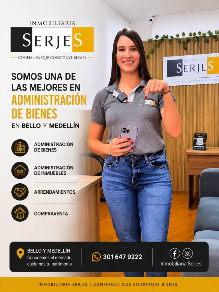 Servicios de administración de inmuebles, arrendamientos y compraventa de Inmobiliaria SERJES